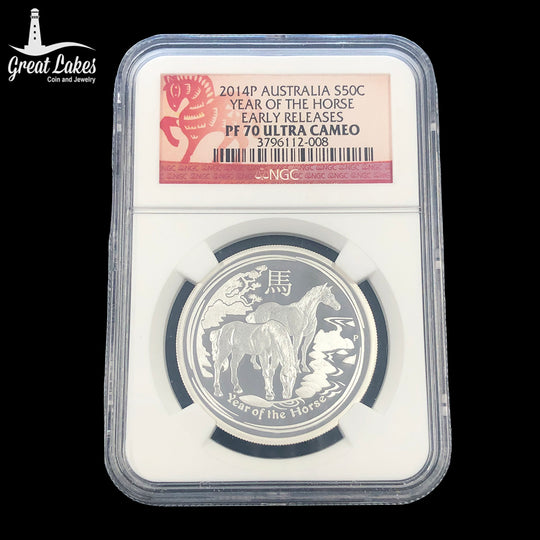 2014 Year of the Horse 1/2 oz Silver NGC PF70 Ultra Cameo Early Release