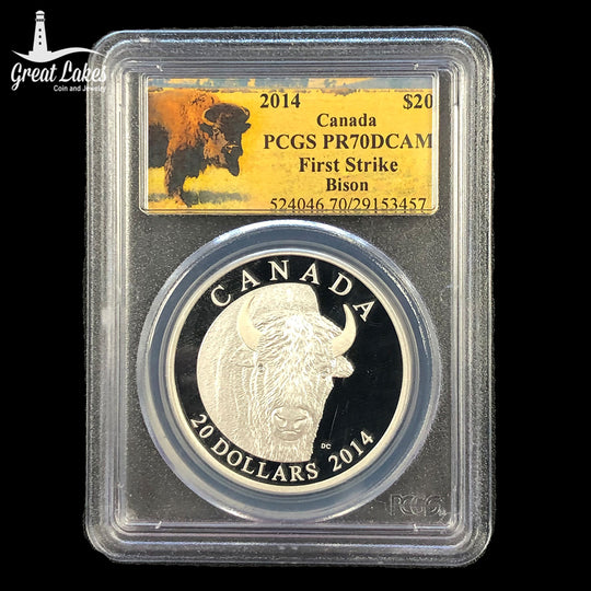 2014 Canadian $20 Bison Silver Coin PCGS PR70 DCAM (FS)