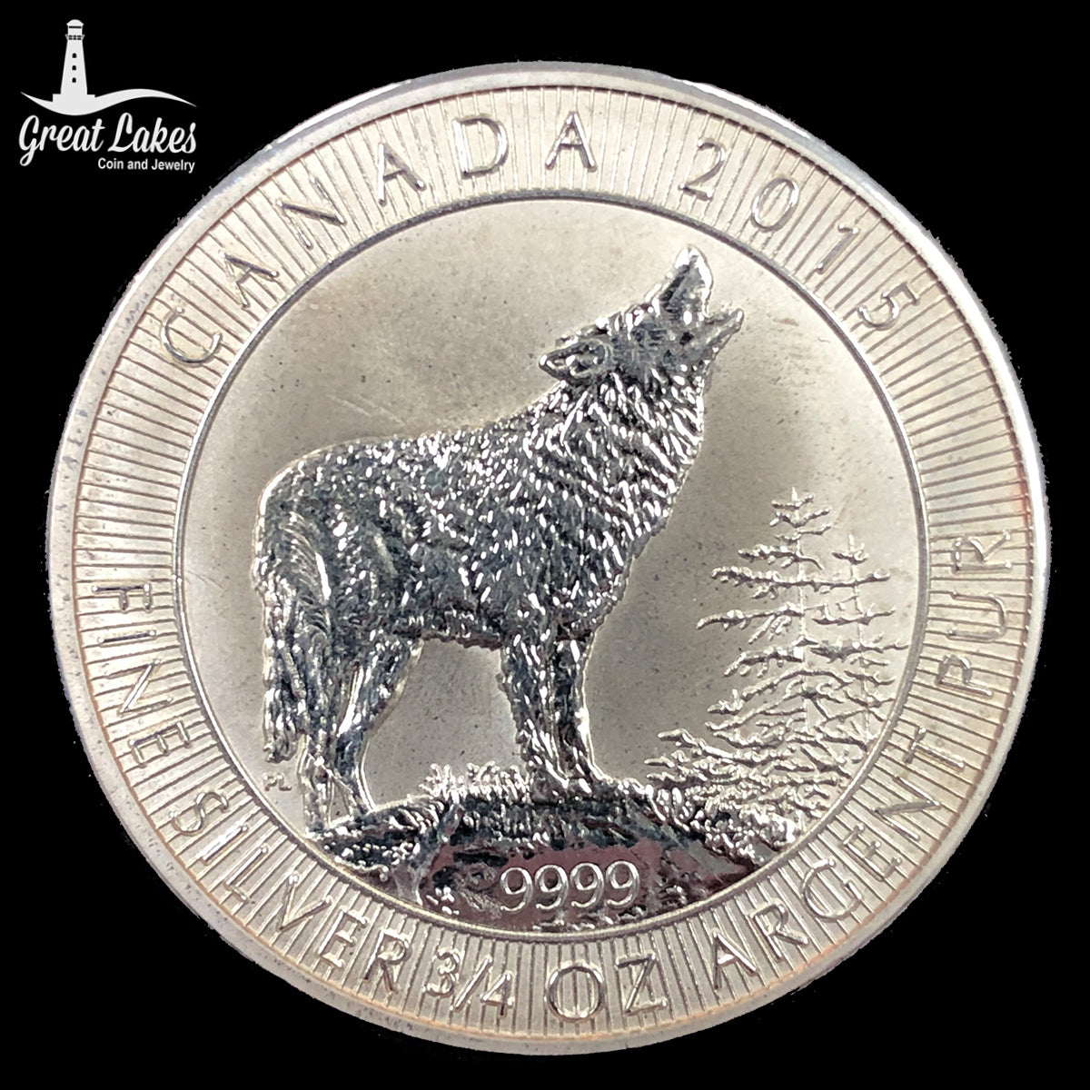 2015 Canadian 3/4 oz Silver Grey Wolf (BU)