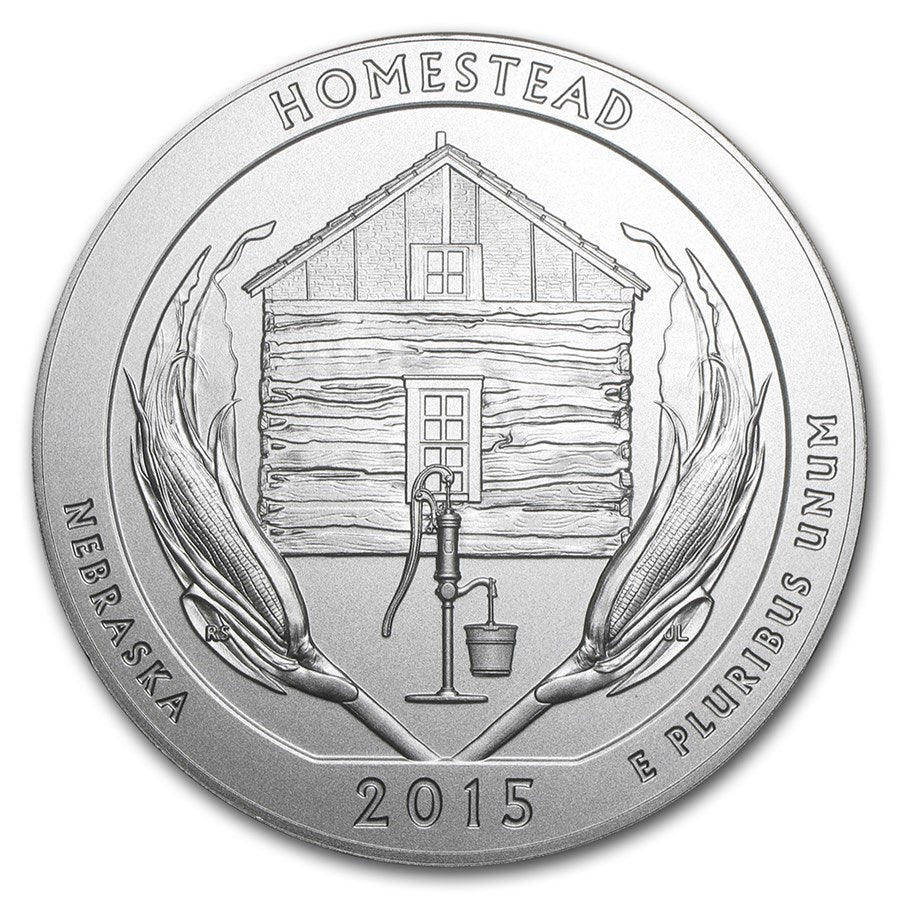 2015 America the Beautiful 5 oz Silver Homestead (With Box &amp; CoA)