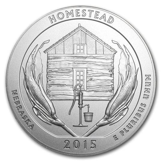 2015 America the Beautiful 5 oz Silver Homestead (With Box & CoA)