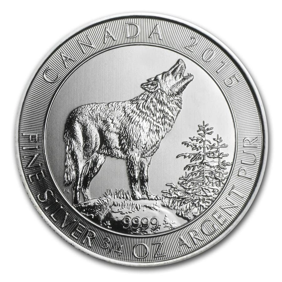 2015 Canadian 3/4 oz Silver Grey Wolf (Off Quality)