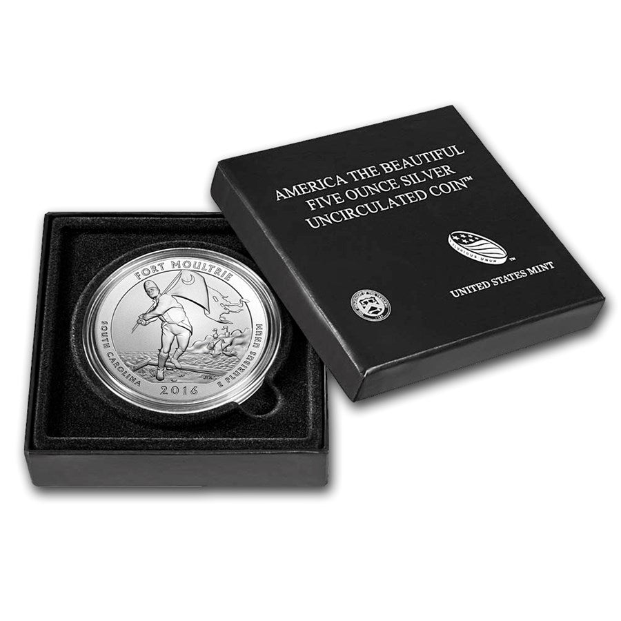 2016 America the Beautiful 5 oz Silver Fort Moultrie National Monument (With Box &amp; CoA)