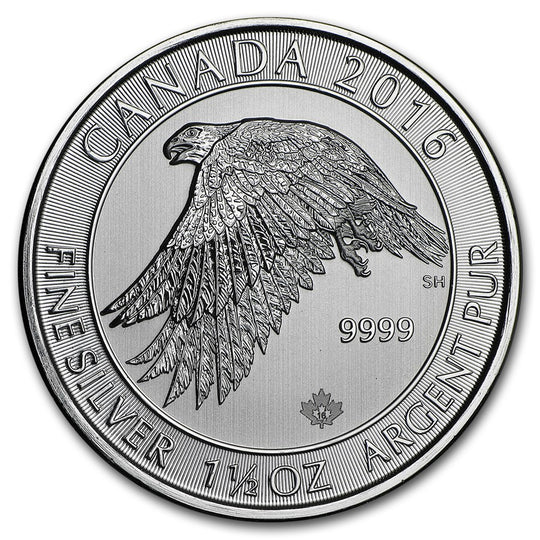 2016 Canadian 1.5 oz Silver Snow Falcon