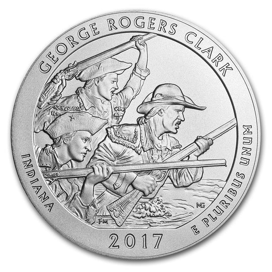 2017 America the Beautiful 5 oz Silver George Rogers Clark (With Box & CoA)