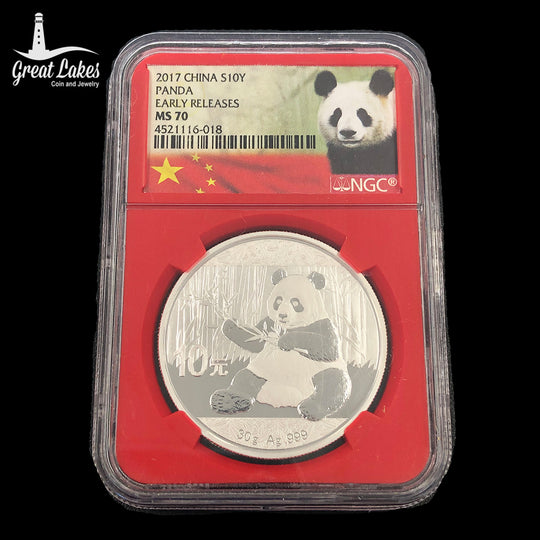 2017 Chinese 1 Oz Silver Panda NGC MS70 Early Release