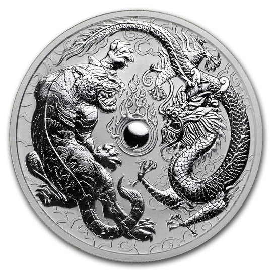 2018 Australian 1 oz Silver Dragon & Tiger (BU) (Tube)