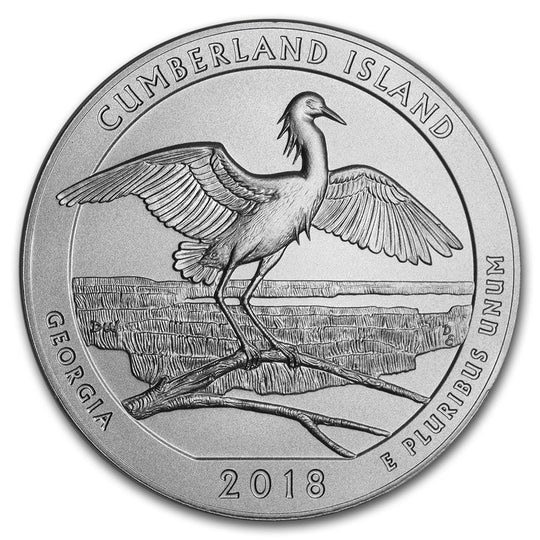 2018 America the Beautiful 5 oz Silver Cumberland Island (With Box & CoA)