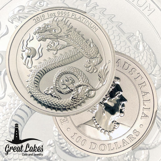 2019 Australian 1 oz Platinum Dragon PCGS MS70