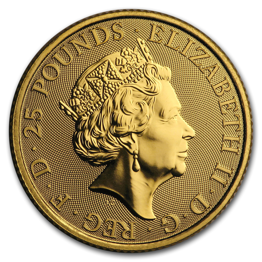 2019 Great Britain 1/4 oz Gold Queen&#39;s Beasts The Yale (4374929080343)