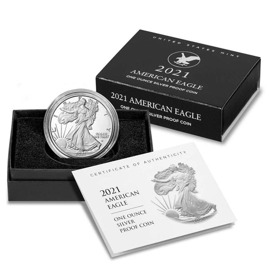 2021-S 1 oz Proof American Silver Eagle (with Box & CoA)