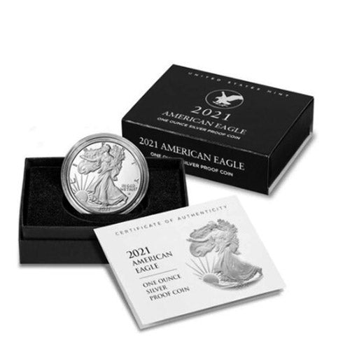 2021-W 1 oz American Silver Eagle Proof (Type 2) (With Box &amp; CoA)