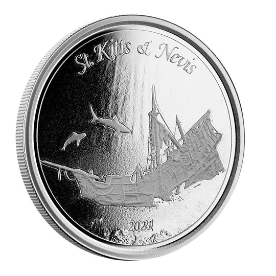 Scottsdale Mint 2021 St Kitts Sunken Ship 1 oz Silver Coin (BU)
