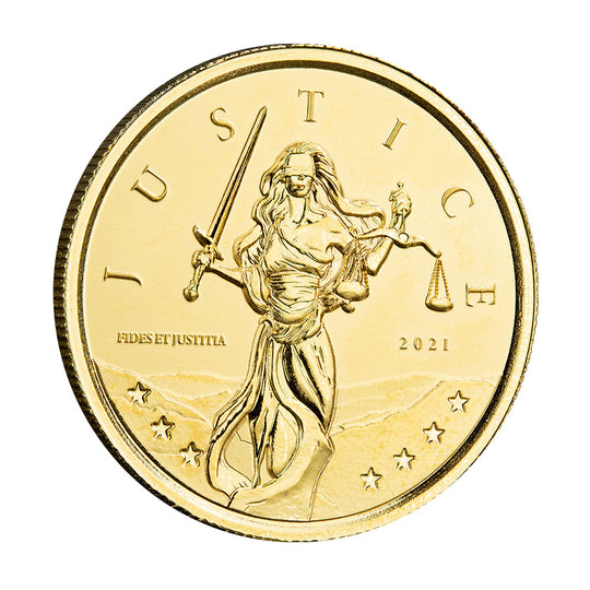 Scottsdale Mint 2021 Gibraltar Lady Justice 1 oz Gold Coin