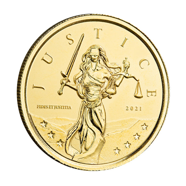 Scottsdale Mint 2021 Gibraltar Lady Justice 1 oz Gold Coin - Great