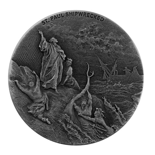 Scottsdale 2021 Biblical St Paul Shipwrecked 2 oz Silver Coin