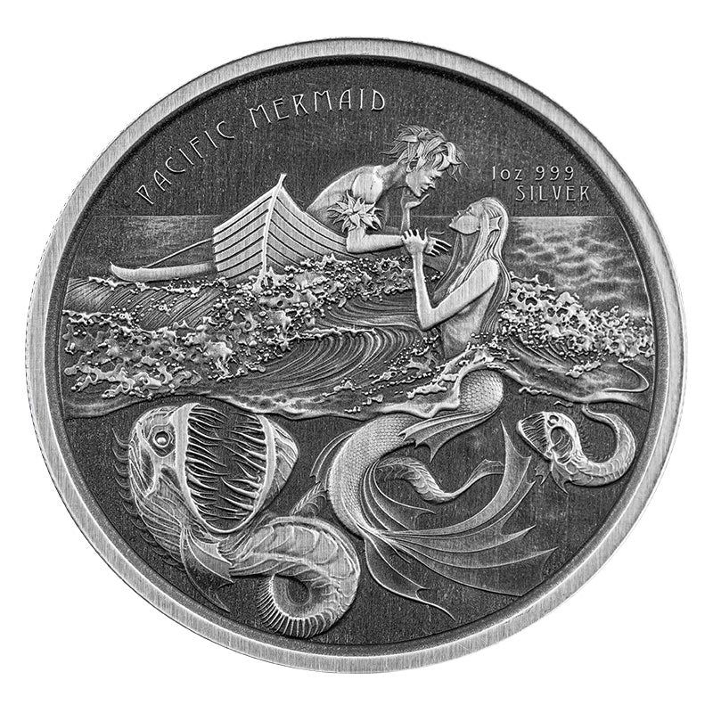 Scottsdale Mint 2021 Samoa Pacific Mermaid 1 oz Antique Silver Coin