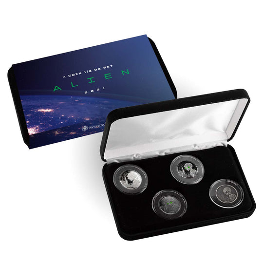 Scottsdale Mint 2021 Ghana Alien 1/2 oz Silver Coin Set