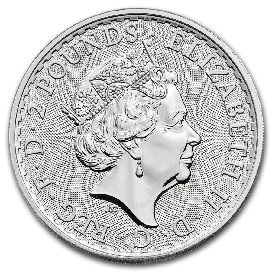 Tube of 2021 British 1 oz Silver Britannias (BU) (25 Coins)