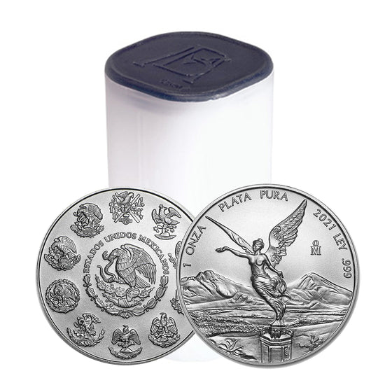 Roll of 25 - 2021 1 oz Mexican Silver Libertad BU