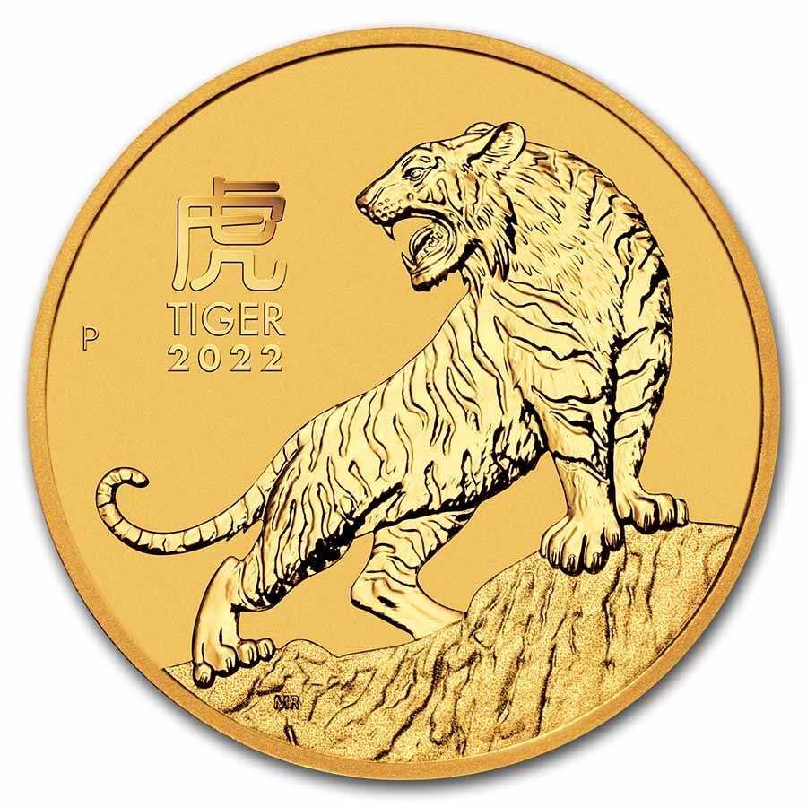 2022-P Australian 1/10 oz Gold Lunar Tiger (BU)