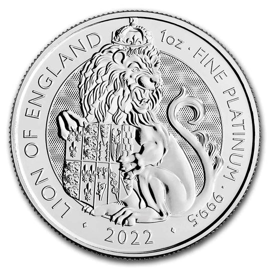 2022 British Royal Tudor Beasts The Lion of England 1 oz Platinum Coin (BU)