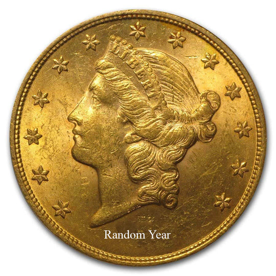 $20 Gold Double Eagle Liberty Head (Random Year) (Polished / Cleaned)