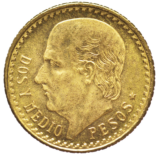 Mexican 2 1/2 Pesos Gold Coin (BU)