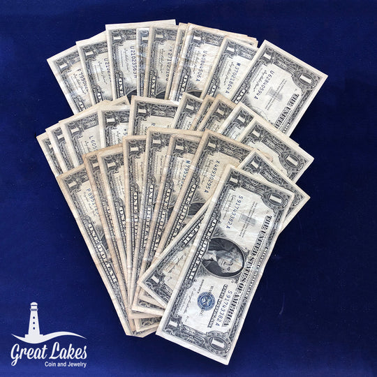 Lot of 29 $1 Silver Certificates (VG / XF)