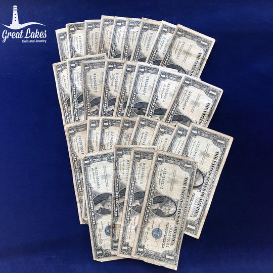 Lot of 29 $1 Silver Certificates (VG - F)