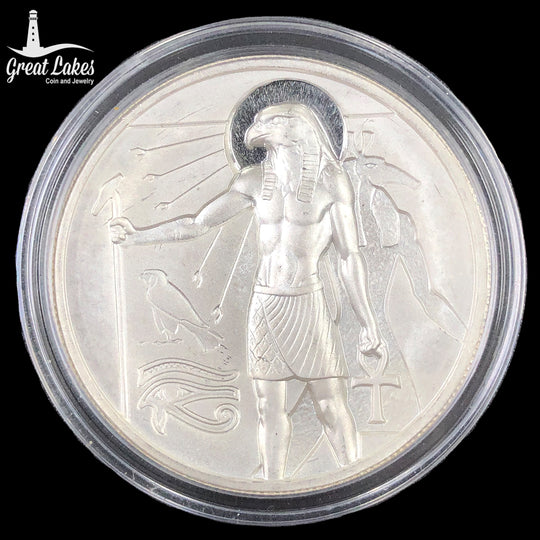 2 oz Horus Silver Round (Egyptian Gods Series) (High Relief) (In Cap)