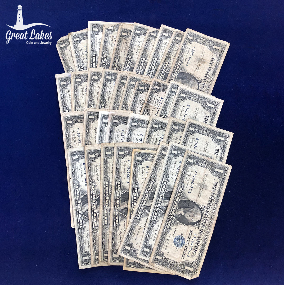 Lot of 36 Low Premium $1 Silver Certificates