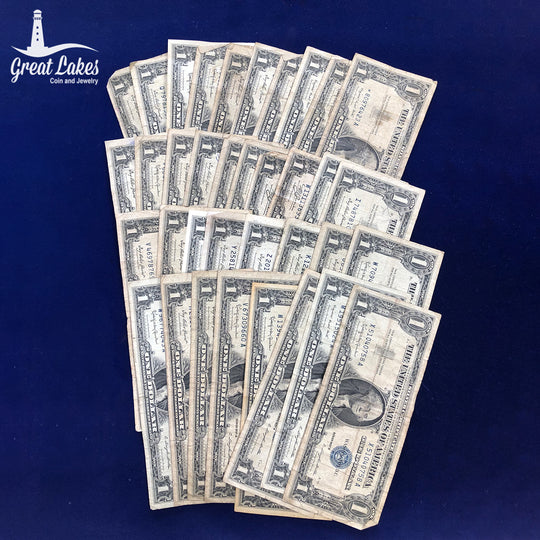 Lot of 36 Low Premium $1 Silver Certificates