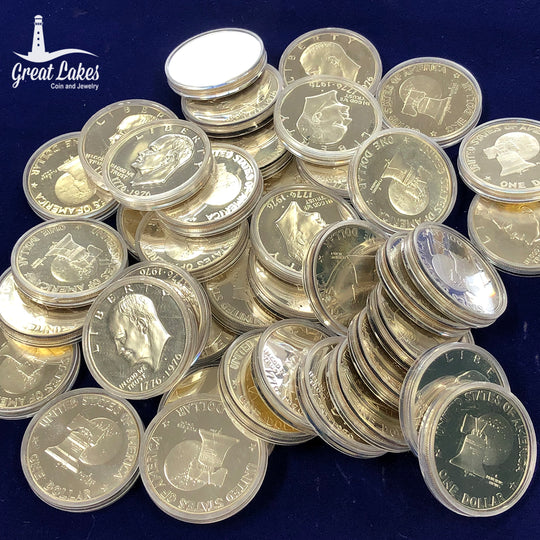 Lot of 40 Piece 40% Proof Eisenhower Silver Dollars in Caps (Some Toning / Hazing)