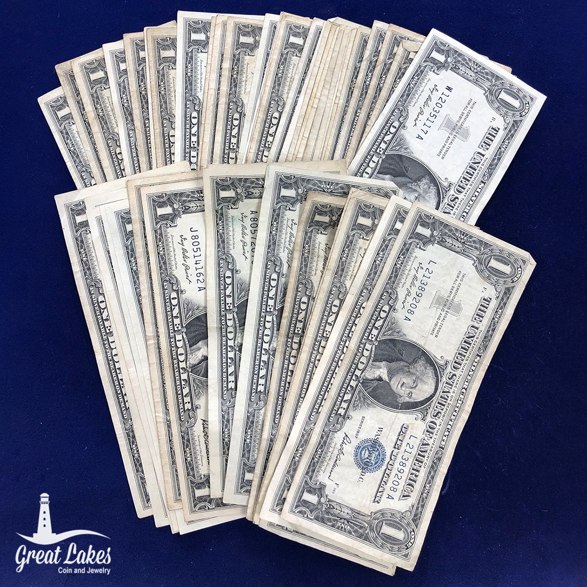 Lot of 44 1957 Series $1 Silver Certificates (VG - XF)