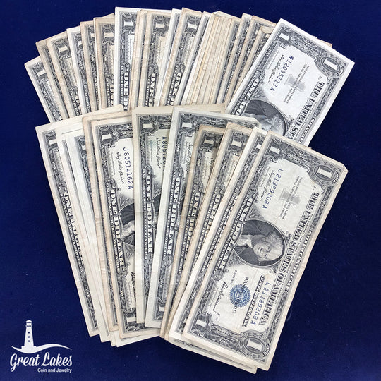 Lot of 44 1957 Series $1 Silver Certificates (VG - XF)