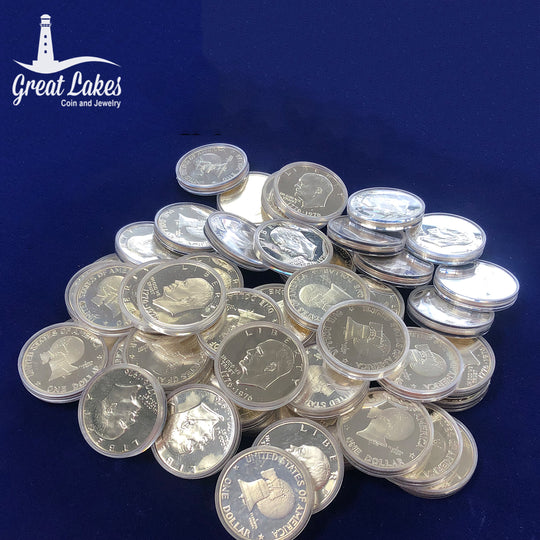53 Pieces of 40% Eisenhower Proof Silver Bicentennial Dollars in Caps