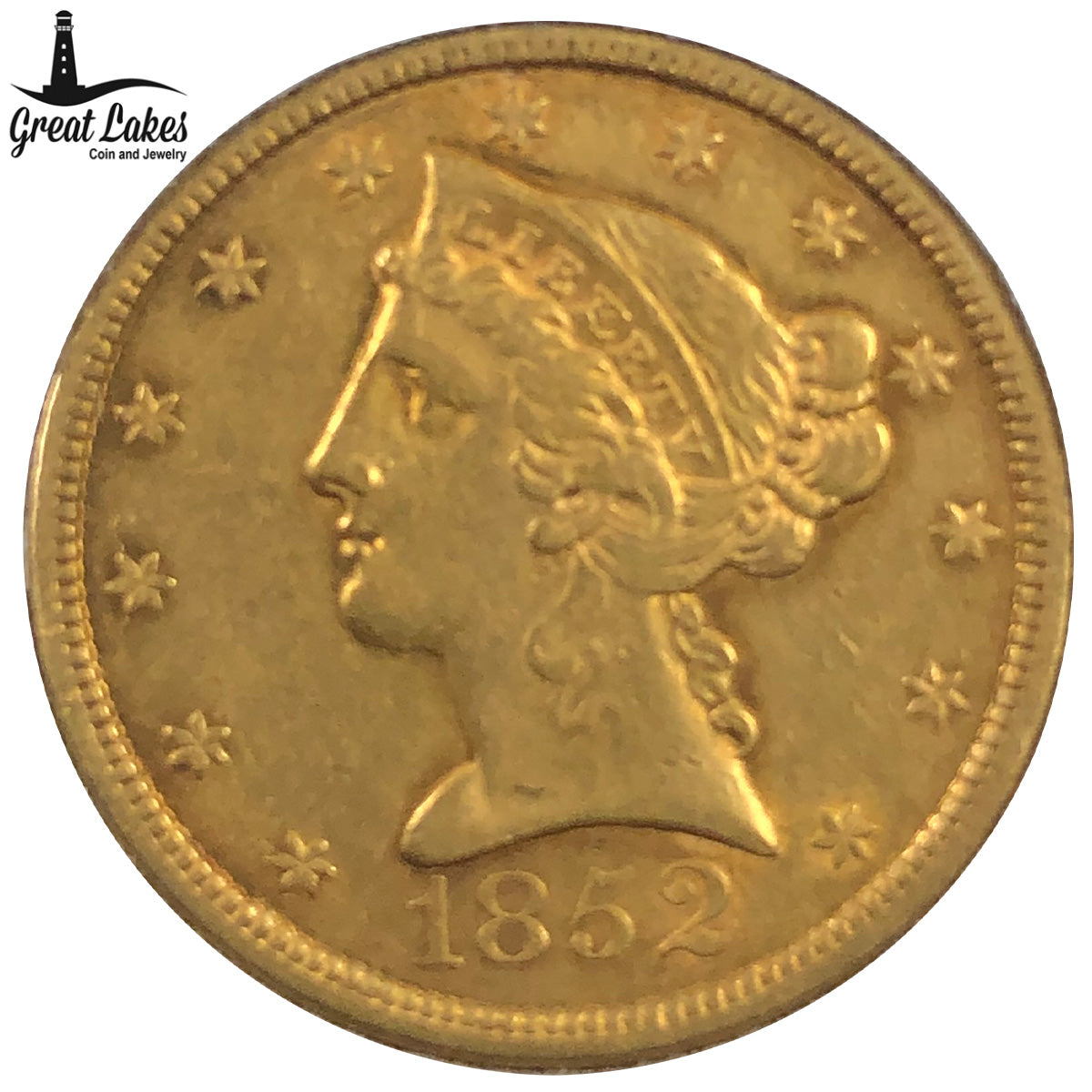 1852 $5 Liberty Gold Half Eagle (Low Premium)