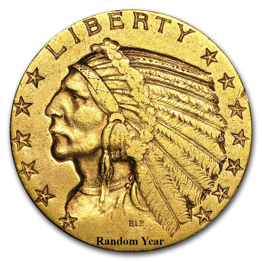 $5 Indian Gold Half Eagle (Low Premium) (Random Year)