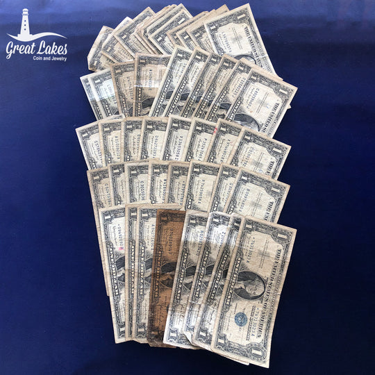 Lot of 73 Low Premium $1 Silver Certificates