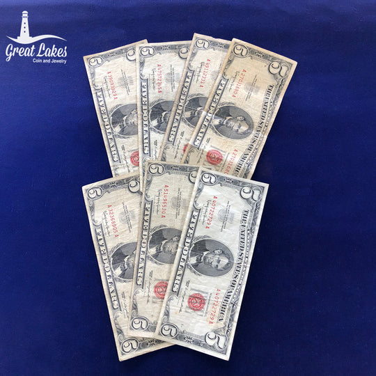 Lot of 7 of 1963 Series $5 Legal Tender (VG - XF)