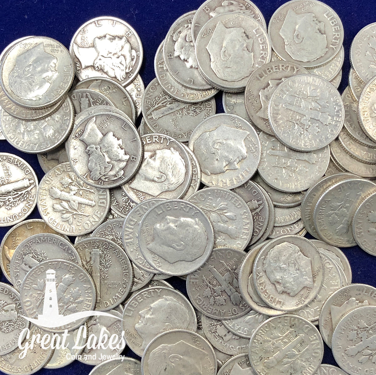 90% Silver Mercury Head Dimes - $5 FV