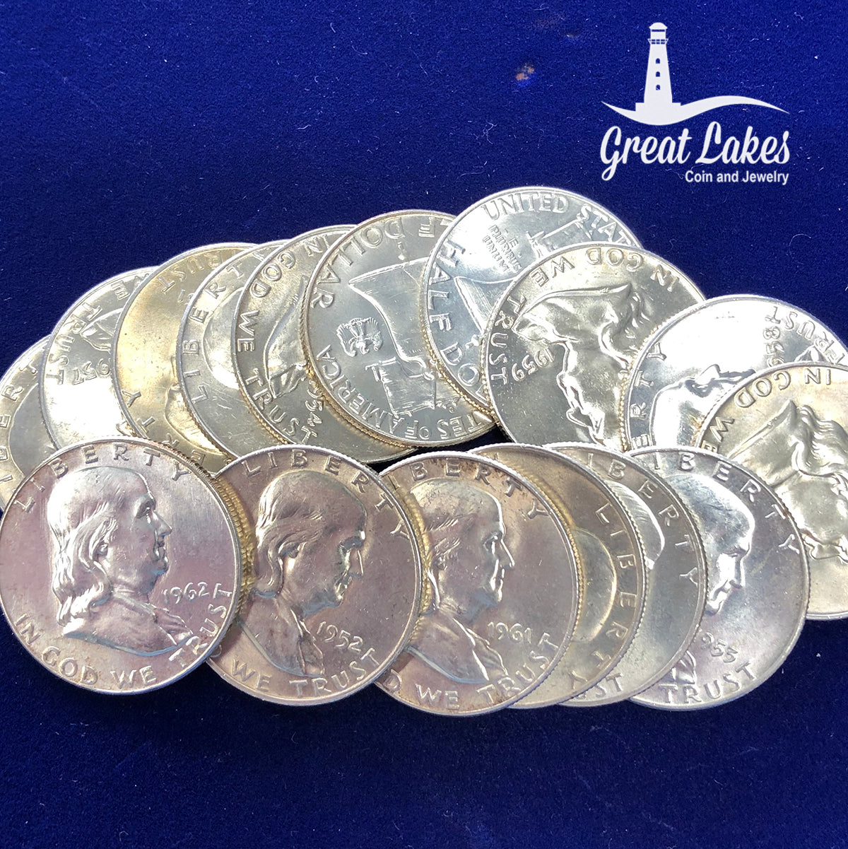 90% Silver Franklin Half Dollars (FV $5)