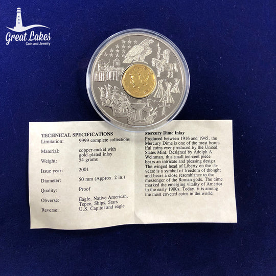 American Currencies Mercury Dime Inlay