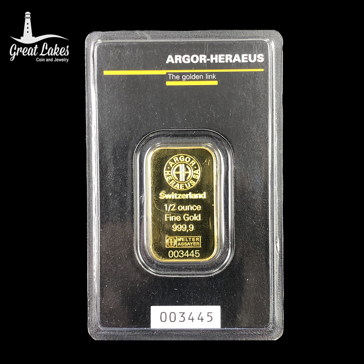 Argor Heraeus 1/2 oz Gold Bar (Secondary Market)