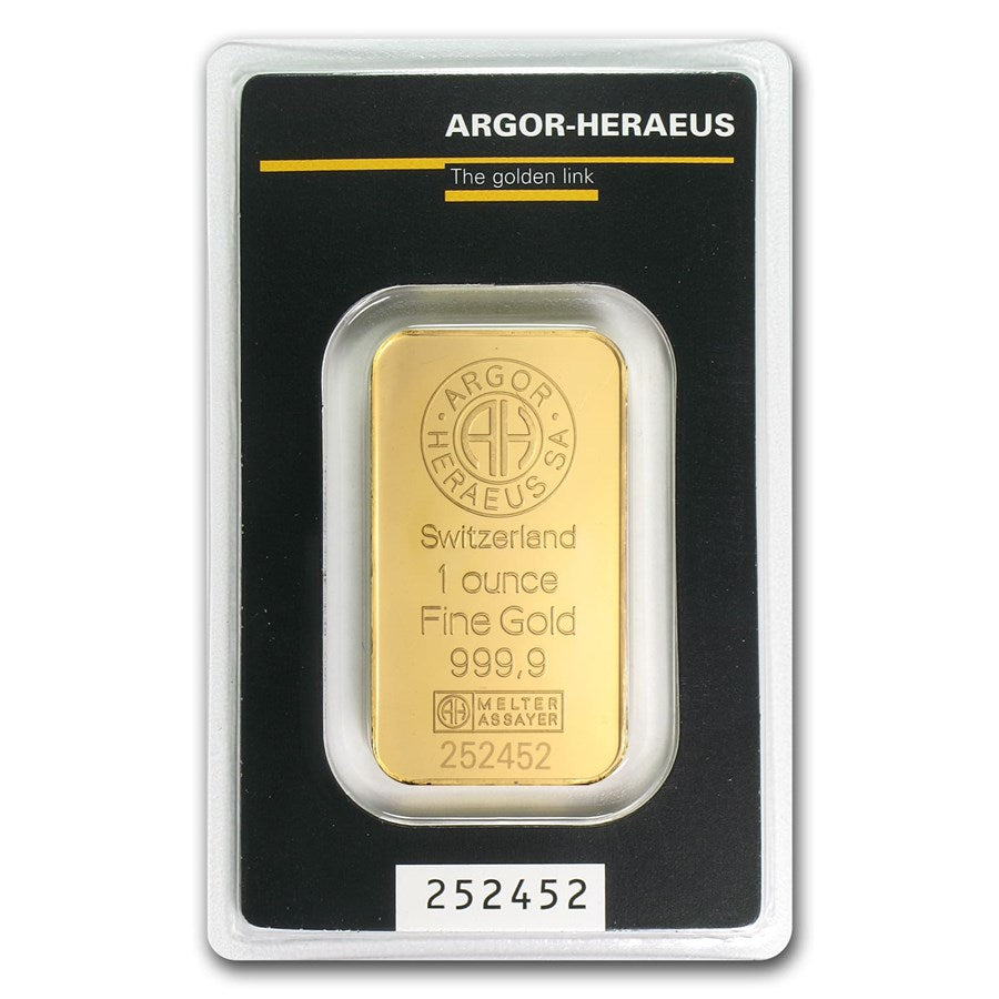 Argor Heraeus 1 oz Gold Bar (In Asssay)