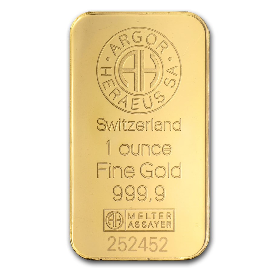 Argor Heraeus 1 oz Gold Bar (In Asssay)