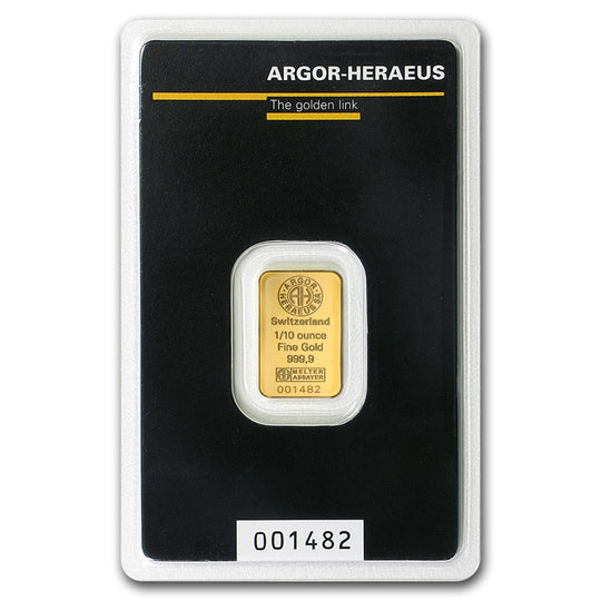 Argor Heraeus 1/10 oz Gold Bar