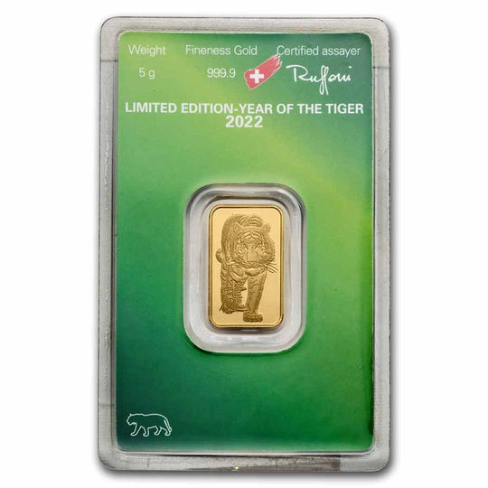 Argor Heraeus Lunar Year of the Tiger 5 Gram Gold Bar