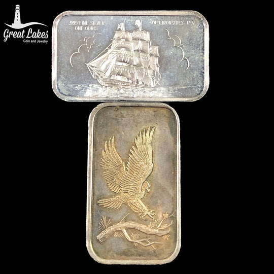 Lot of 2 1 oz Silver Bars